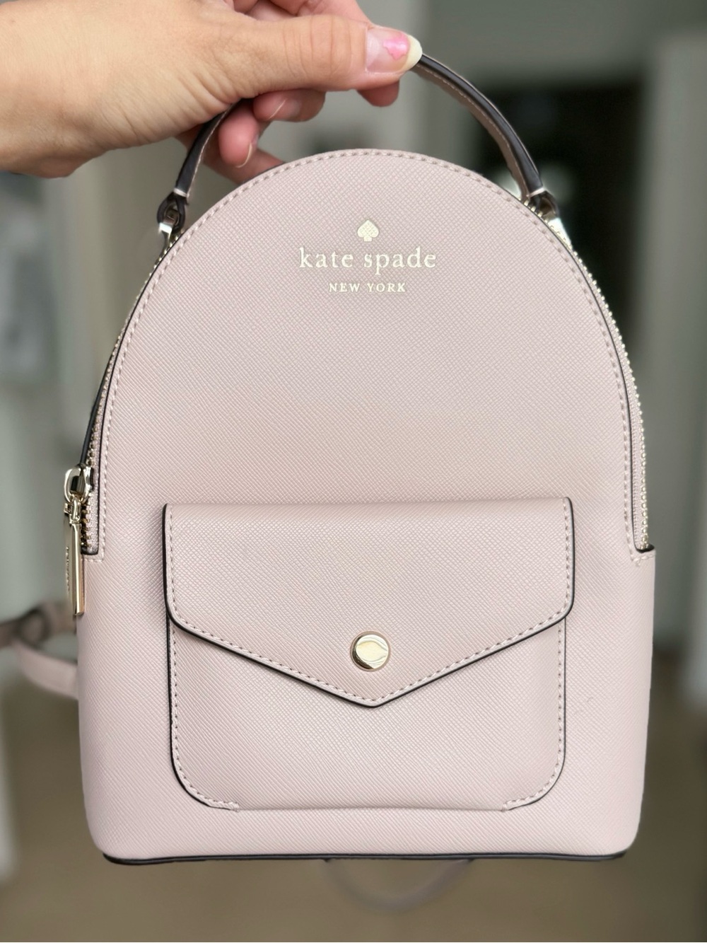 NEW Kate Spade NY Schuyler Backpack Saffiano Leather Bag Beige